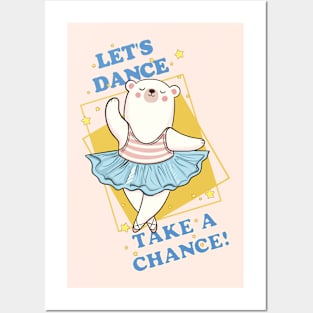 Polar white bear is dancing Posters and Art